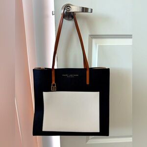 Marc Jacobs Colorblock Black, Almond, Cream Tote Bag